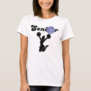 Tweezijdige Senior Cheerleader Blauw & Grijs T-shirt