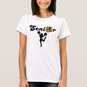 Tweezijdige Senior Cheerleader Oranje & Zwart T-shirt