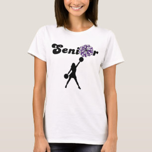 Tweezijdige Senior Cheerleader Paars & Wit T-shirt