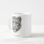 Tweezijdige Snow Leopard Coffee Mok ontwerp (Voorkant links)