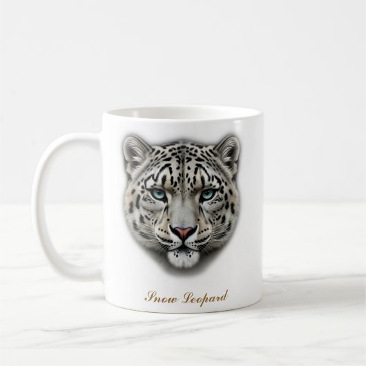 Tweezijdige Snow Leopard Coffee Mok ontwerp (Links)