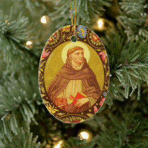 Tweezijdige St. Dominicus de Guzman (PM 02) Keramisch Ornament