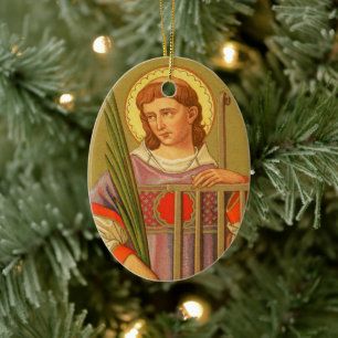 Tweezijdige St. Laurentius van Rome (PM 04) Keramisch Ornament