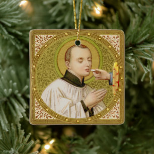 Tweezijdige St. Stanislaus (SNV 25) Vierkante Kera Keramisch Ornament