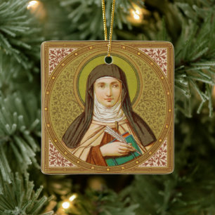 Tweezijdige St. Teresa (SNV 27) Vierkante Keramiek Keramisch Ornament