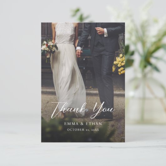 Tweezijdige Trouw Trouwkaart met Foto Save The Date (Staand voorkant)