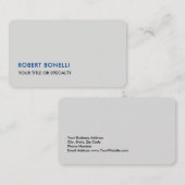 Tweezijdige unieke moderne platinum grey minimalis visitekaartje (Voorkant / Achterkant)