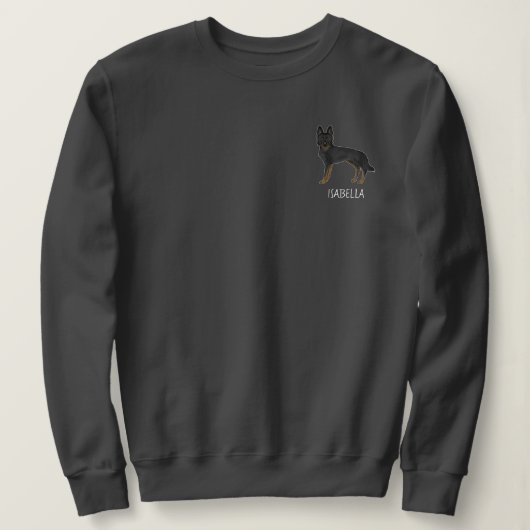 Tweezwarte Duitse Herdershond Met Aangepaste Tekst Trui (Design voorkant)