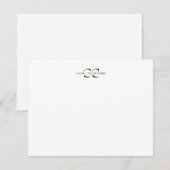 Tweletterig monogram koppel initials bruiloft brui notitiekaartje (Voorkant / Achterkant)