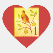 TWELF DAGEN CHRISTMAS HEART VORM STICKER