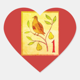 TWELF DAGEN CHRISTMAS HEART VORM STICKER