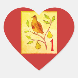 TWELF DAGEN CHRISTMAS HEART VORM STICKER