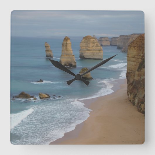 Twelve Apostles Australia Clock Vierkante Klok (Voorkant)