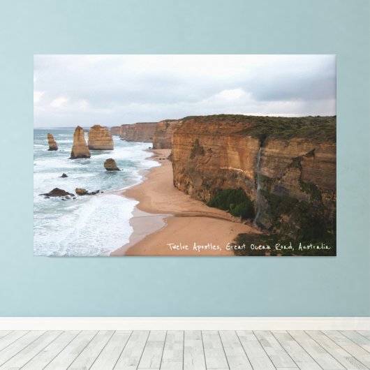 Twelve Apostles Great Ocean Road Waterfall Canvas Afdruk (Insitu (Houten vloer))