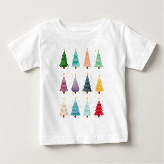 Twelve Christmas Trees: Colorful Holiday Print