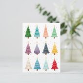 Twelve Christmas Trees: Colorful Holiday Print Briefkaart (Staand voorkant)