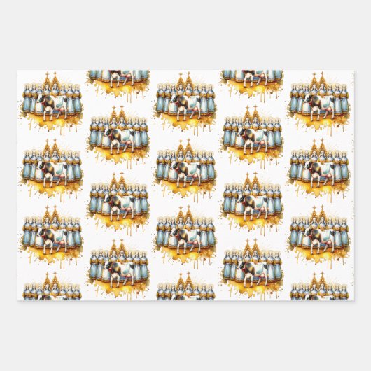 Twelve Days of Christmas Festive Gold Inpakpapier Vel (Voorkant 2)