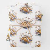 Twelve Days of Christmas Festive Gold Inpakpapier Vel (In situ)