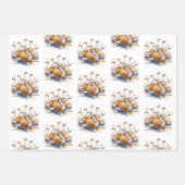 Twelve Days of Christmas Festive Gold Inpakpapier Vel (Voorkant)