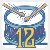 Twelve Drummers Drumming Vierkante Sticker (Voorkant)
