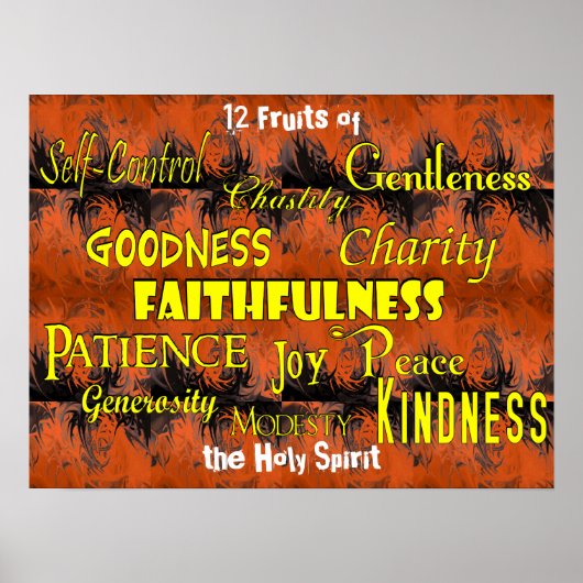 Twelve Fruits (dancing flames) Poster (Voorkant)