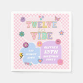 Twelve Is A Vibe Preppy Patch 12de verjaardagsfees Servet (Voorkant)