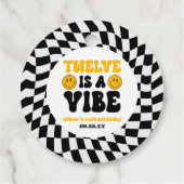 Twelve Is A Vibe Retro 12e Verjaardagsfeestje Bedankjes Labels (Achterkant)
