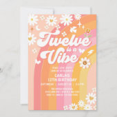 TWELVE is een Vibe Pink Peach 12e Groovy Verjaarda Kaart (Voorkant)