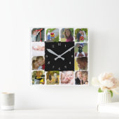 Twelve personal Photos Wall Clock Vierkante Klok (Huis)