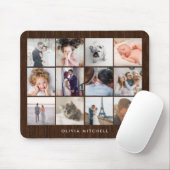 Twelve Photo Collage | Rustige houtlook Muismat (Met muis)