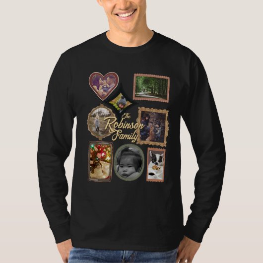 TWELVE Photos Retro Family Frame Collage T-shirt (Voorkant)