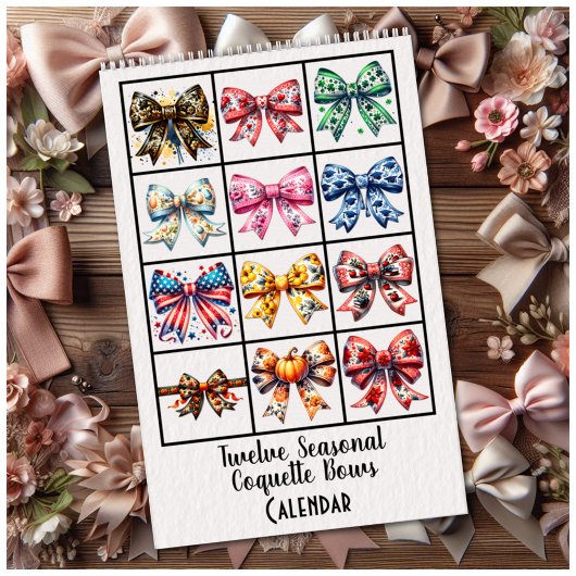 Twelve Seasonal Coquette Bows Calendar Kalender