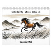 Twelve Spirits – Chinese Zodiac Ink Calendar 2026 Kalender (Hoes)