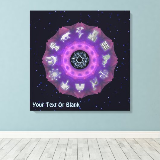 Twelve Tribes Fractal Canvas Afdruk (Insitu (Houten vloer))