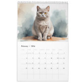 Twelve Watercolor Cats Calendar Kalender (Feb 2026)