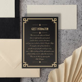 Twenties Art Deco Dark Lijst Wedding Insert Kaart