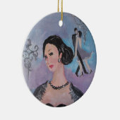 Twenties Dance round pendant door Marie Theron Keramisch Ornament (Rechts)