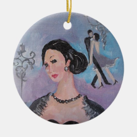 Twenties Dance round pendant door Marie Theron Keramisch Ornament (Voorkant)