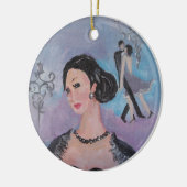 Twenties Dance round pendant door Marie Theron Keramisch Ornament (Links)