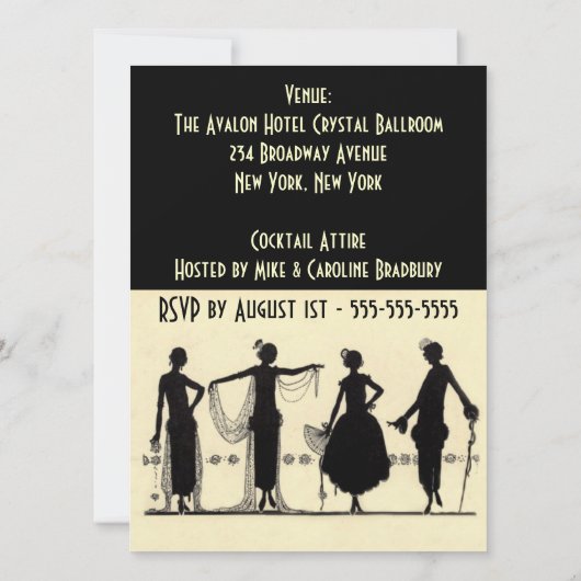 Twenties Flapper Party uitnodiging (Achterkant)