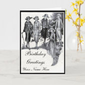 Twenties Mode Verjaardagskaart Kaart (Gele Bloem)