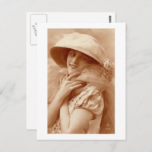 Twenties portret briefkaart (Voorkant / Achterkant)