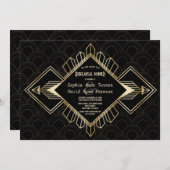 Twentig jaren 20 goud Great Gatsby proefhuwelijksd Kaart (Voorkant / Achterkant)