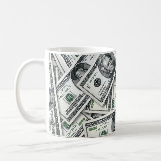 Twentigdollarbiljet Geldpatroon Koffiemok (Links)