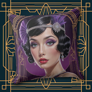 Twentiger jaren Cocktail Elegantie Flapper Meisje Kussen