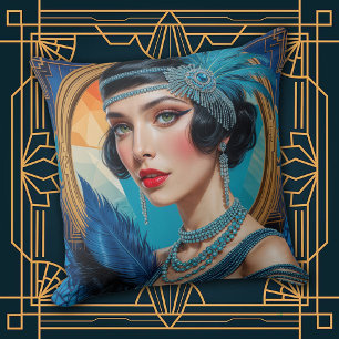 Twentiger jaren Cocktail Elegantie Flapper Meisje Kussen