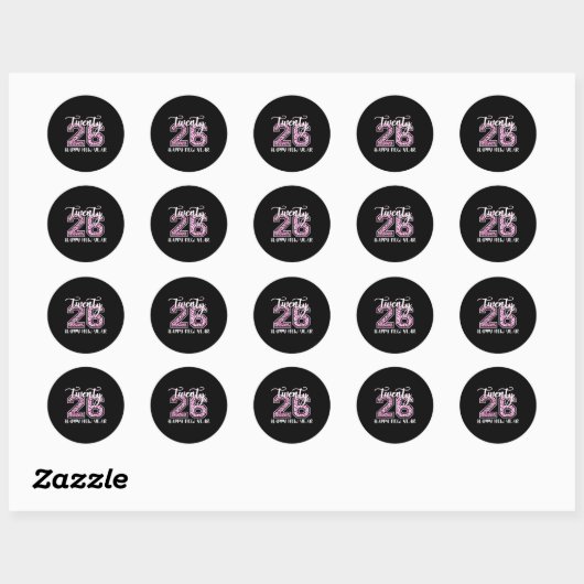 Twenty 26 2026 Happy New Year Leopard Pattern Wome Ronde Sticker (Vel)