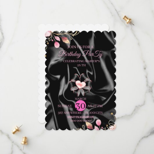 Twenty Ate Birthday Invitation Hand Drawn Scribble Save The Date (Voorkant / Achterkant in situ)