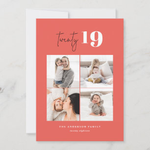 TWENTY bold grafisch multi foto nieuwjaar Feestdagenkaart