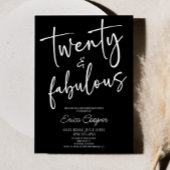 Twenty & Fabulous Minimal 20th Birthday Party Kaart